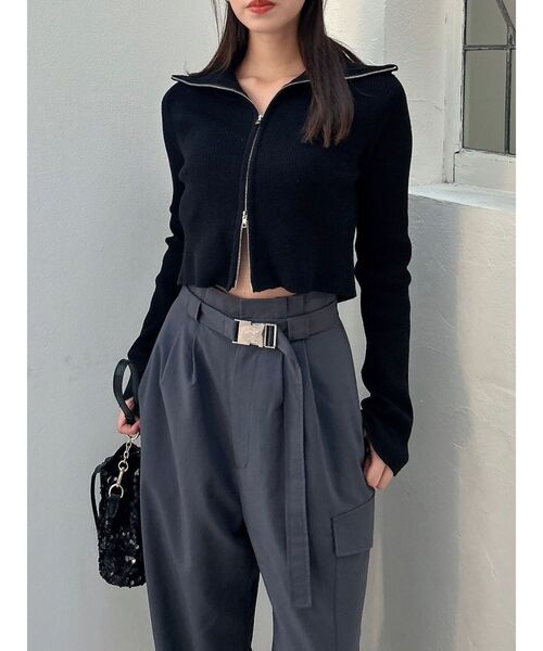 dazzlin(ダズリン)の「Wジップリブニットトップス(ニット/セーター・レディース・レッド/ブラック/チャコールグレー・FREE)」の8枚目の写真