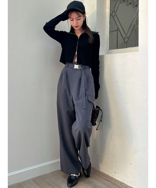 dazzlin(ダズリン)の「Wジップリブニットトップス(ニット/セーター・レディース・レッド/ブラック/チャコールグレー・FREE)」の9枚目の写真