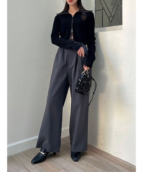 dazzlin(ダズリン)の「Wジップリブニットトップス(ニット/セーター・レディース・レッド/ブラック/チャコールグレー・FREE)」の10枚目の写真