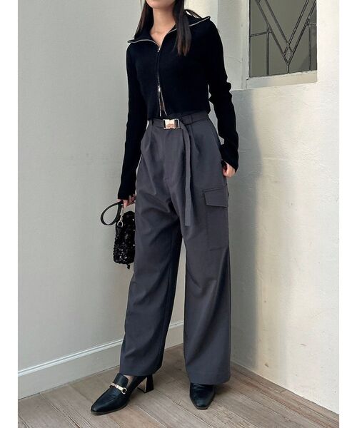 dazzlin(ダズリン)の「Wジップリブニットトップス(ニット/セーター・レディース・レッド/ブラック/チャコールグレー・FREE)」の11枚目の写真