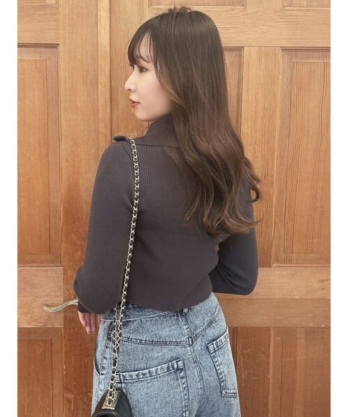 dazzlin(ダズリン)の「Wジップリブニットトップス(ニット/セーター・レディース・レッド/ブラック/チャコールグレー・FREE)」の18枚目の写真