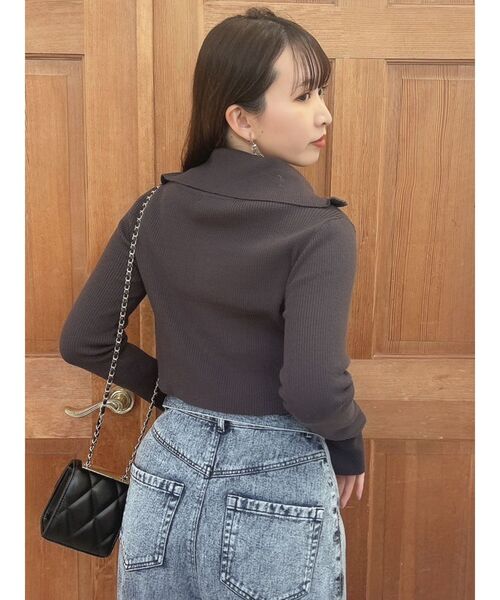 dazzlin(ダズリン)の「Wジップリブニットトップス(ニット/セーター・レディース・レッド/ブラック/チャコールグレー・FREE)」の19枚目の写真