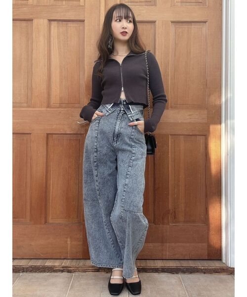 dazzlin(ダズリン)の「Wジップリブニットトップス(ニット/セーター・レディース・レッド/ブラック/チャコールグレー・FREE)」の20枚目の写真