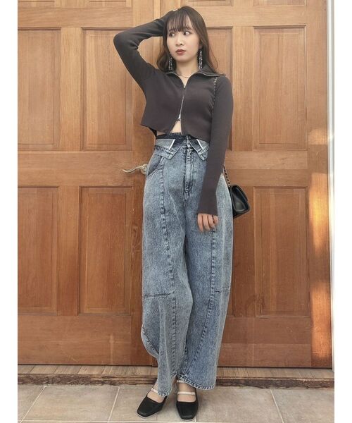 dazzlin(ダズリン)の「Wジップリブニットトップス(ニット/セーター・レディース・レッド/ブラック/チャコールグレー・FREE)」の22枚目の写真