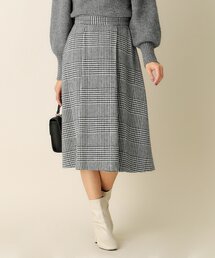 index | ビッグチェックフレアスカート/ウールライク【洗濯機洗い可】(スカート)