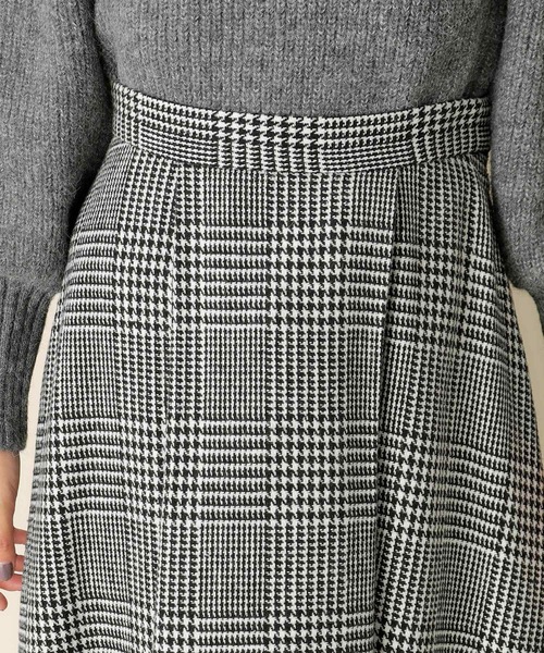 index（インデックス）の「◆ビッグチェックフレアスカート/ウールライク【洗濯機洗い可】（スカート・レディース・ダークブラウン系1/ブラック系1・36/38/40）」の12枚目の写真