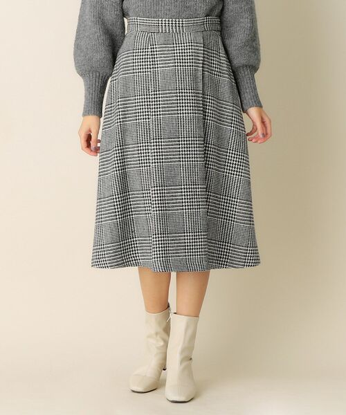 index（インデックス）の「◆ビッグチェックフレアスカート/ウールライク【洗濯機洗い可】（スカート・レディース・ダークブラウン系1/ブラック系1・36/38/40）」の14枚目の写真