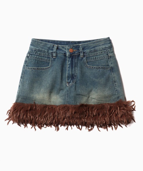 Chick(チック)の「▲BOA VINTAGE DENIM SKIRT / ボアビンテージ風デニムミニスカート(デニムスカート・レディース・ブラック/ブルー・S/M/L)」の16枚目の写真