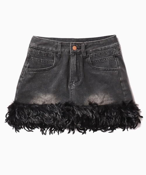 Chick(チック)の「▲BOA VINTAGE DENIM SKIRT / ボアビンテージ風デニムミニスカート(デニムスカート・レディース・ブラック/ブルー・S/M/L)」の20枚目の写真