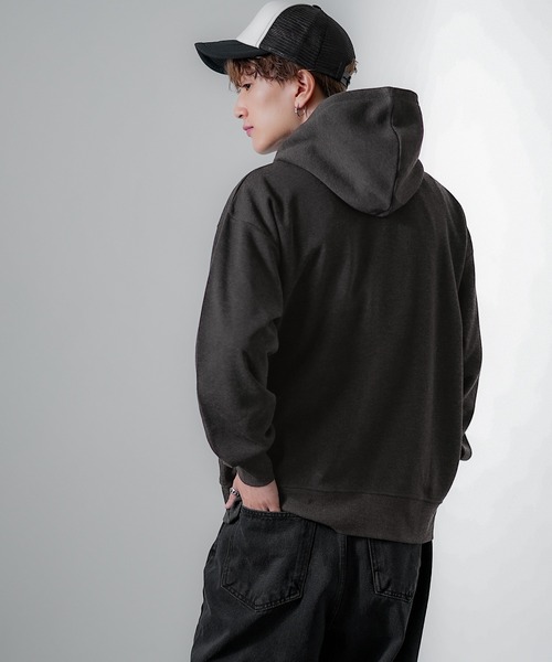 improves（インプローブス）の「コットンタッチ 裏起毛 無地 ハーフジップパーカー（パーカー・メンズ・パープル/ブラック/オートミール/チャコール/グレイッシュベージュ・X-LARGE/MEDIUM/LARGE）」の20枚目の写真