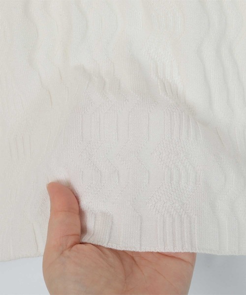 miette（ミエット）の「ジグザグリブ半袖トップス（Tシャツ/カットソー・レディース・オフホワイト/ピンク/ブラック/イエロー系その他・FREE）」の6枚目の写真
