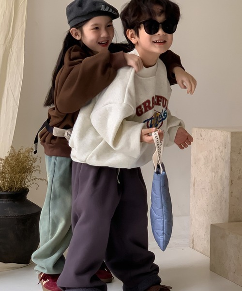 aimoha(アイモハ)の「【aimoha-KIDS-】子供服 ユニセックス厚地スウェット(スウェット・キッズ・チョコ/ライトグレー・110/120/100/140/130)」の9枚目の写真