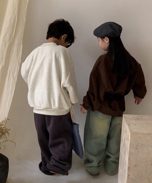 aimoha(アイモハ)の「【aimoha-KIDS-】子供服 ユニセックス厚地スウェット(スウェット・キッズ・チョコ/ライトグレー・110/120/100/140/130)」の10枚目の写真