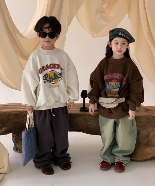 aimoha(アイモハ)の「【aimoha-KIDS-】子供服 ユニセックス厚地スウェット(スウェット・キッズ・チョコ/ライトグレー・110/120/100/140/130)」の11枚目の写真