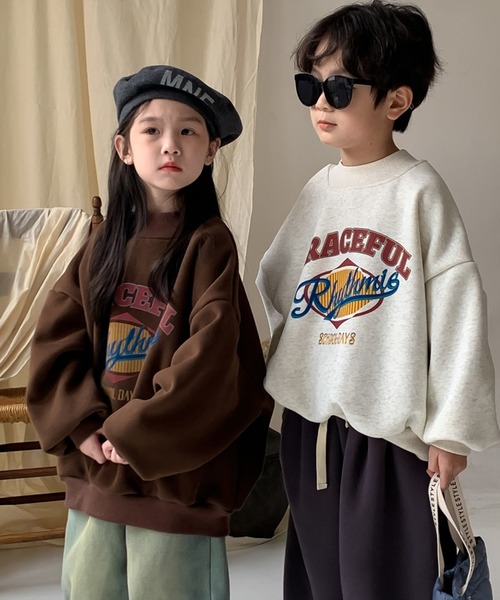 aimoha(アイモハ)の「【aimoha-KIDS-】子供服 ユニセックス厚地スウェット(スウェット・キッズ・チョコ/ライトグレー・110/120/100/140/130)」の13枚目の写真