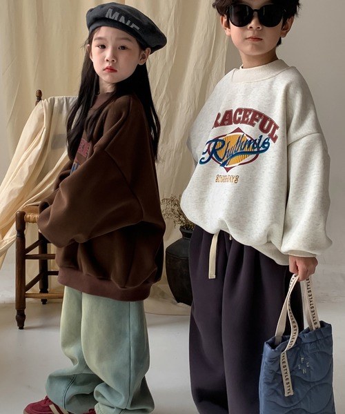 aimoha(アイモハ)の「【aimoha-KIDS-】子供服 ユニセックス厚地スウェット(スウェット・キッズ・チョコ/ライトグレー・110/120/100/140/130)」の14枚目の写真