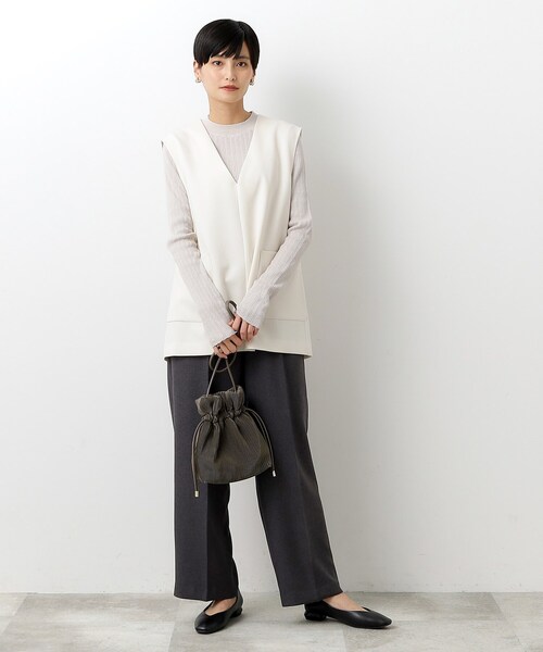 OPAQUE.CLIP（オペークドットクリップ）の「◆【軽量/肩掛け可能】プリーツドロストミニショルダーバッグ（ショルダーバッグ・レディース・ブラウン系/ブラック/ライトベージュ/パープル・00）」の20枚目の写真