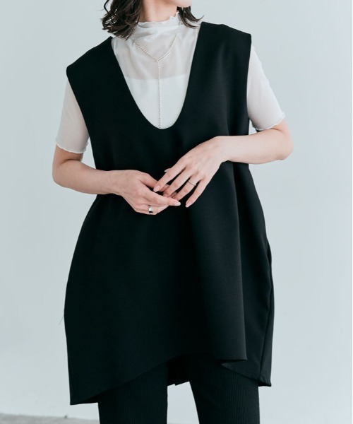 kirakiraShop(キラキラショップ)の「深V セミフレア ベスト(ベスト・レディース・ブラウン/ブラック/チャコール/ライトベージュ・FREE)」の17枚目の写真