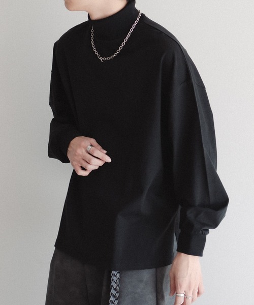 epnok（エプノック）の「タートルネックルーズロンT（Tシャツ/カットソー・メンズ・オフホワイト/ブラック・SMALL/MEDIUM/LARGE）」の14枚目の写真