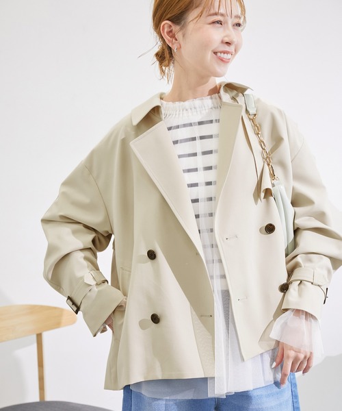 ROPE' PICNIC(ロペピクニック)の「ショートトレンチコート/撥水加工(トレンチコート・レディース・ベージュ/ネイビー/ベージュ系その他・38)」の5枚目の写真