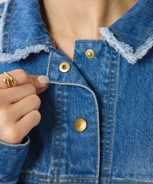 PUAL CE CIN(ピュアルセシン)の「デニムジャケット(デニムジャケット・レディース・ブルー/サックスブルー・FREE)」の4枚目の写真