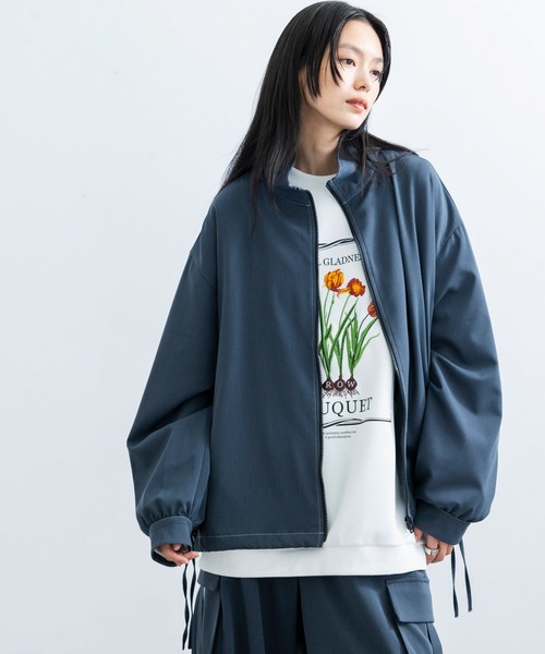 JUNRED（ジュンレッド）の「【 セットアップ対応 】サイドコードスタンドZIPブルゾン（ブルゾン・メンズ・チャコールグレー/ブラック・L/M/S）」の3枚目の写真