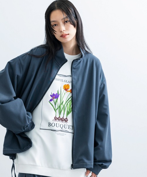 JUNRED（ジュンレッド）の「【 セットアップ対応 】サイドコードスタンドZIPブルゾン（ブルゾン・メンズ・チャコールグレー/ブラック・L/M/S）」の4枚目の写真