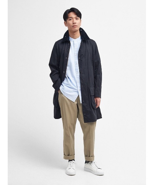 【セール】【BORDER / ボーダー】ピーチスキン ミドルレングス コート（スリムフィット）（ステンカラーコート）｜Barbour（バブアー）