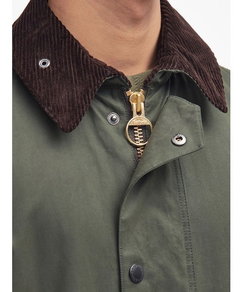 【セール】【BORDER / ボーダー】ピーチスキン ミドルレングス コート（スリムフィット）（ステンカラーコート）｜Barbour（バブアー）