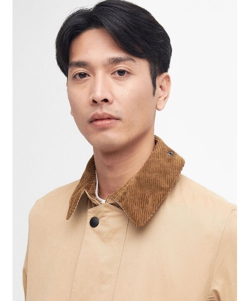 【セール】【BORDER / ボーダー】ピーチスキン ミドルレングス コート（スリムフィット）（ステンカラーコート）｜Barbour（バブアー）