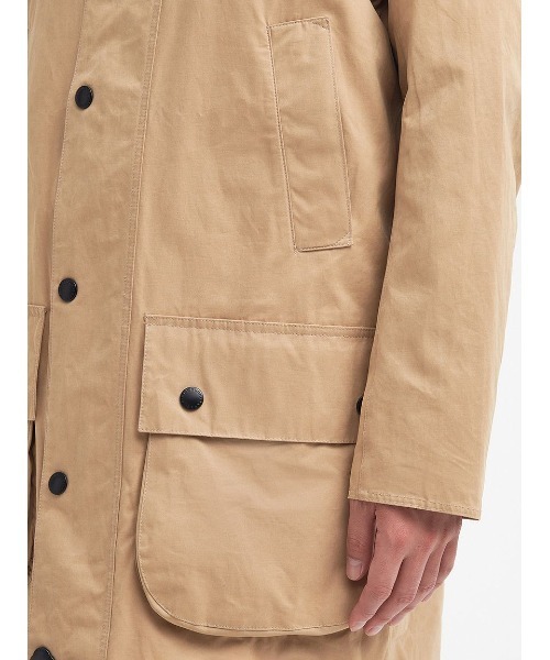 【セール】【BORDER / ボーダー】ピーチスキン ミドルレングス コート（スリムフィット）（ステンカラーコート）｜Barbour（バブアー）