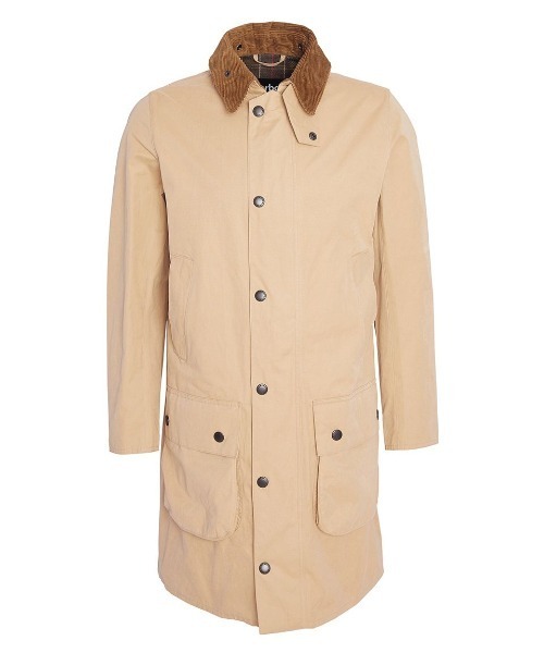 【セール】【BORDER / ボーダー】ピーチスキン ミドルレングス コート（スリムフィット）（ステンカラーコート）｜Barbour（バブアー）