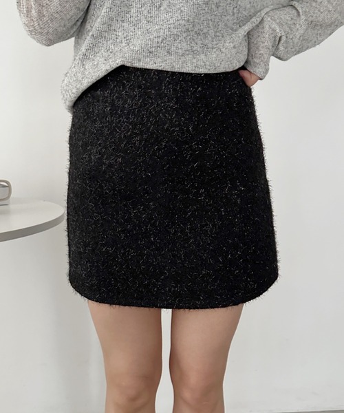 CLEA(クレア)の「ラメシャギー台形ミニスカート(スカート・レディース・ブラック/シルバー・M)」の18枚目の写真
