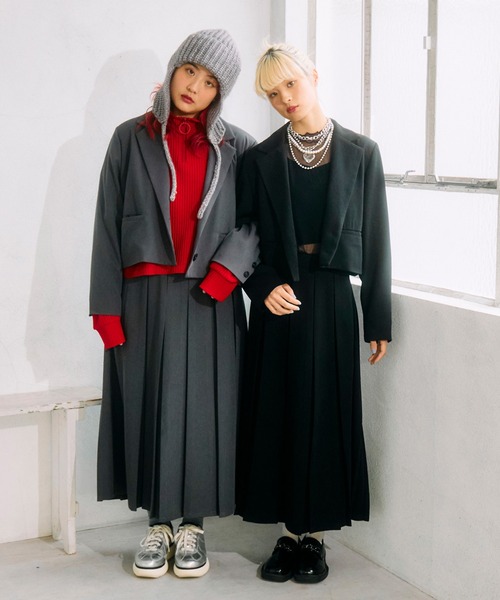 PUNYUS（プニュズ）の「ショートテーラードジャケット（テーラードジャケット・レディース・ブラック/グレー・1/2/3/4）」の8枚目の写真