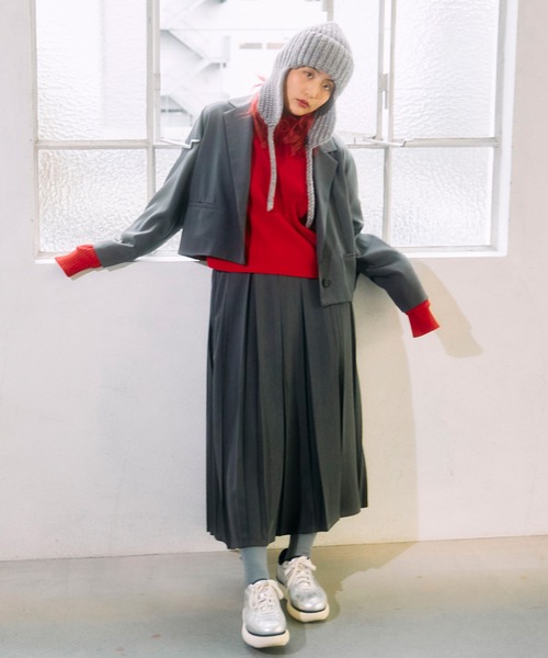 PUNYUS（プニュズ）の「ショートテーラードジャケット（テーラードジャケット・レディース・ブラック/グレー・1/2/3/4）」の3枚目の写真