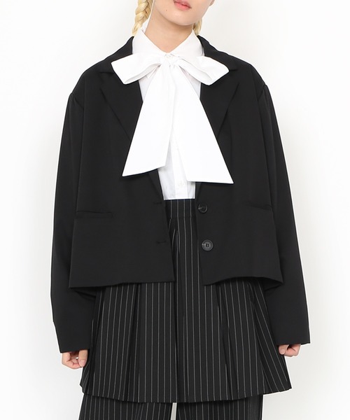 PUNYUS（プニュズ）の「ショートテーラードジャケット（テーラードジャケット・レディース・ブラック/グレー・1/2/3/4）」の21枚目の写真