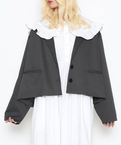 PUNYUS（プニュズ）の「ショートテーラードジャケット（テーラードジャケット・レディース・ブラック/グレー・1/2/3/4）」の20枚目の写真