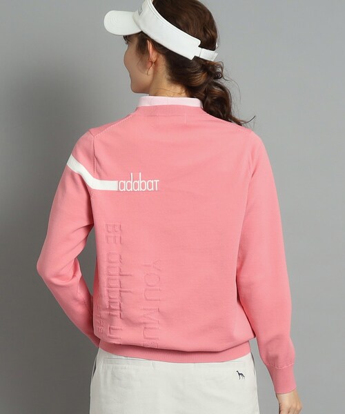 adabat（アダバット）の「◆【手洗い可】メッセージロゴデザイン クルーネックセーター（ニット/セーター・レディース・ベビーピンク/ネイビー/ライトイエロー系・38/40/42）」の5枚目の写真