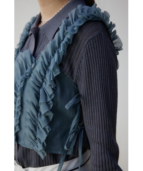 AZUL by moussy（アズールバイマウジー）の「チュールフリルビスチェ（ベスト・レディース・グレー/ブラック・FREE）」の21枚目の写真