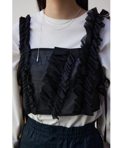 AZUL by moussy（アズールバイマウジー）の「チュールフリルビスチェ（ベスト・レディース・グレー/ブラック・FREE）」の10枚目の写真