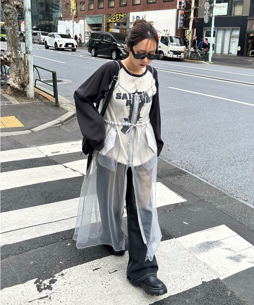 MSGM チュール付ワンピース　XSサイズ MSGM】 【チュールレイヤード ミニカットワンピース】｜aoi公式