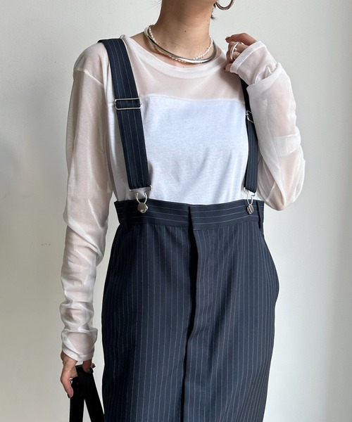 DouDou（ドゥドゥ）の「チュール切替シアーTEE（Tシャツ/カットソー・レディース・ブラック/オフホワイト/ライトベージュ・FREE）」の9枚目の写真