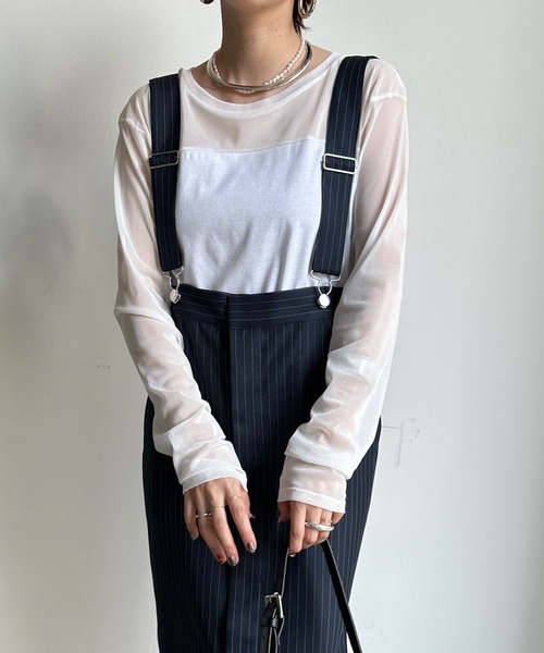 セール】チュール切替シアーTEE（Tシャツ/カットソー）｜DouDou