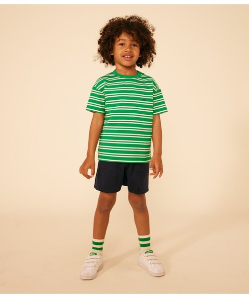 PETIT BATEAU(プチバトー)の「ボーダー半袖Tシャツ(Tシャツ/カットソー・キッズ・ブラウン系その他/グリーン系その他・5YEAR/3YEAR/4YEAR)」の2枚目の写真