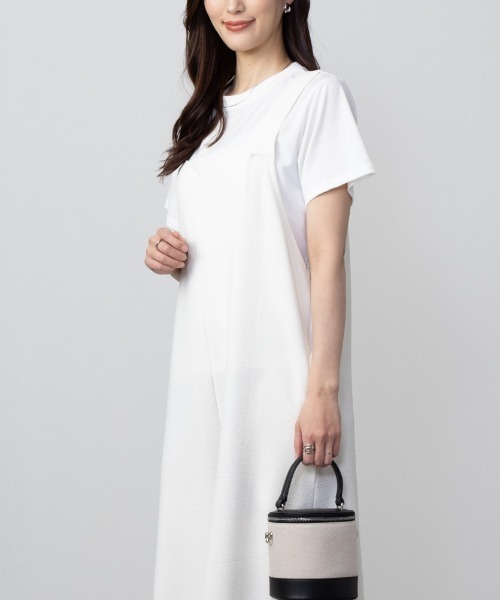 Howdy Marie（ハウディ―マリー）の「Howdy Marie ハウディーマリー カットソー素材 サロペット＋インナーTシャツSET アンサンブル（サロペット/オーバーオール・レディース・ブラウン/オフホワイト/ブラック・L/M）」の7枚目の写真