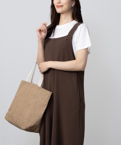 Howdy Marie（ハウディ―マリー）の「Howdy Marie ハウディーマリー カットソー素材 サロペット＋インナーTシャツSET アンサンブル（サロペット/オーバーオール・レディース・ブラウン/オフホワイト/ブラック・L/M）」の8枚目の写真