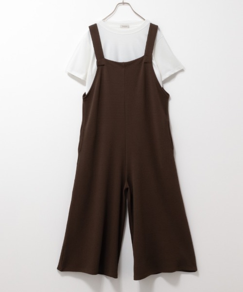 Howdy Marie（ハウディ―マリー）の「Howdy Marie ハウディーマリー カットソー素材 サロペット＋インナーTシャツSET アンサンブル（サロペット/オーバーオール・レディース・ブラウン/オフホワイト/ブラック・L/M）」の16枚目の写真