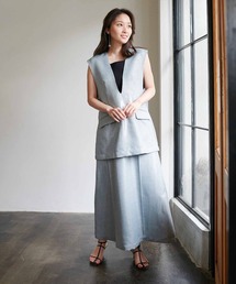 Jines | 《2点セット》グリッターサマーツイードベスト＆ロングスカート(サロペット/オーバーオール)