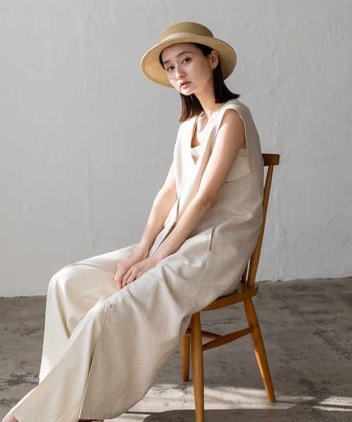 VitaFelice（ヴィータフェリーチェ）の「カンカン帽（ハット・レディース・ライトベージュ/ブラック・FREE）」の5枚目の写真