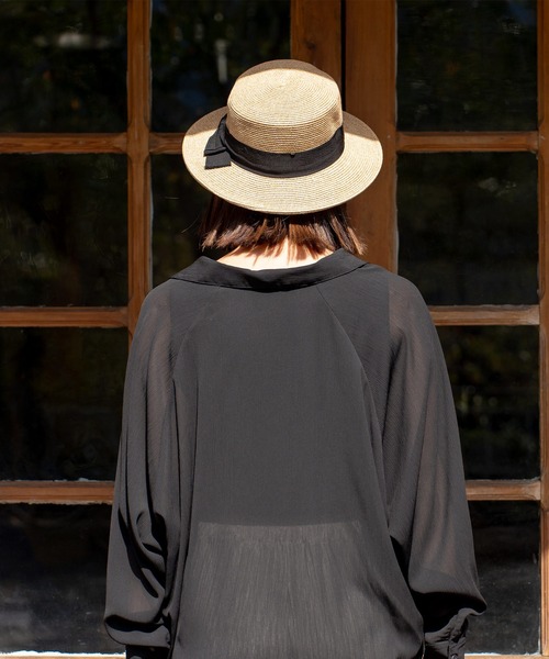 VitaFelice（ヴィータフェリーチェ）の「カンカン帽（ハット・レディース・ライトベージュ/ブラック・FREE）」の11枚目の写真